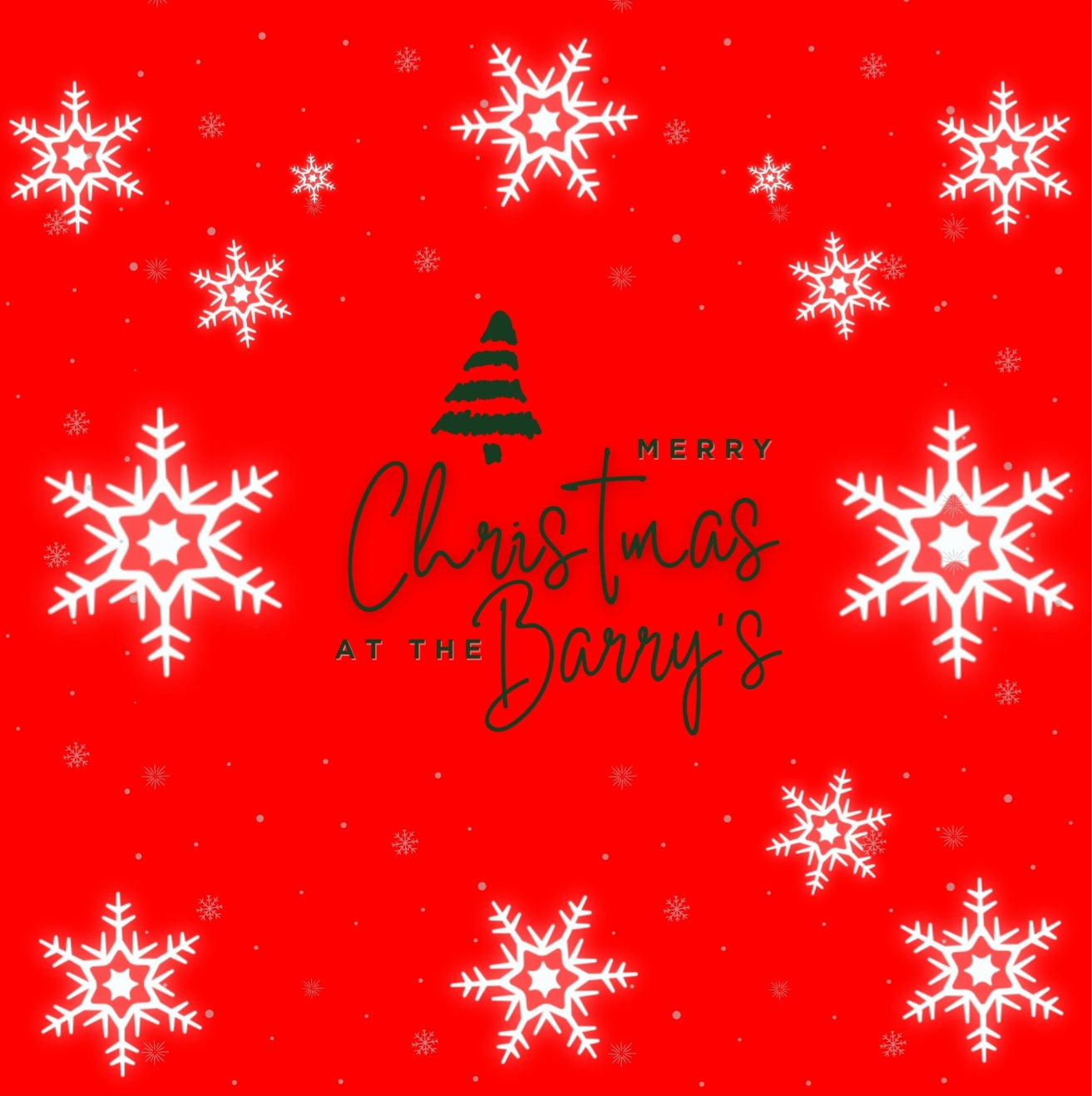 Christmas at the Barry's Cushion Cover & Insert - Family Name