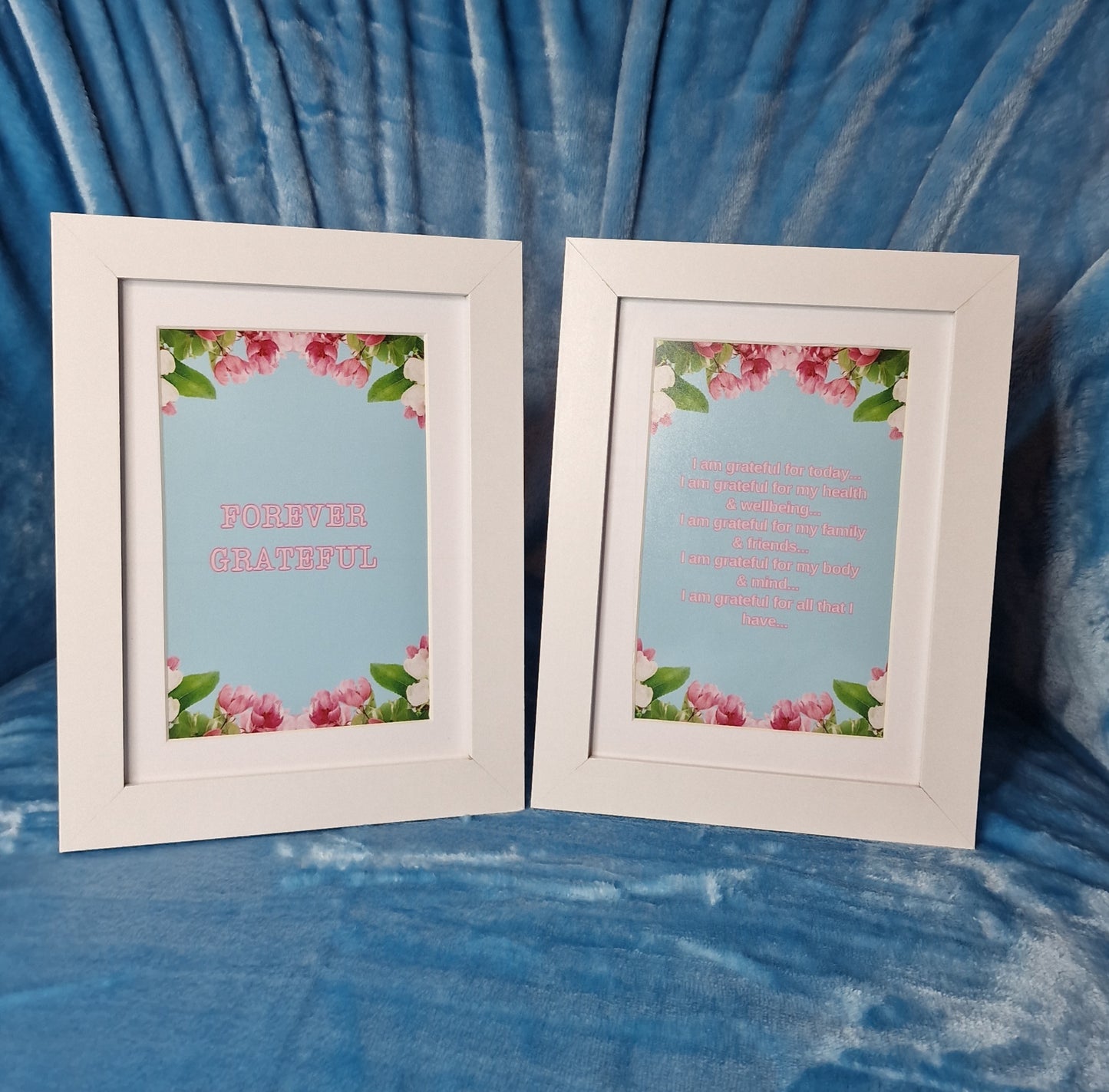 Mary B's Gratitude Affirmations 6" x 4" Matte Print front & back - including 2 frames